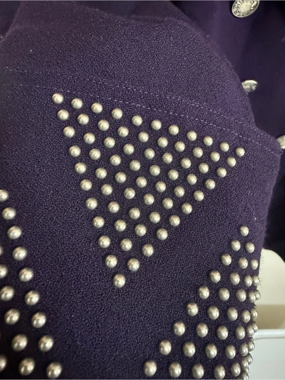 Criscione Purple Double-Breasted Women's Blazer with Stud Detail